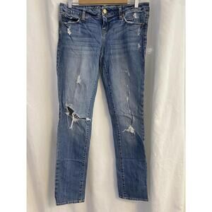 Y2K American Eagle 77 Jeans Size 10 Regular Distressed Skinny.  0069